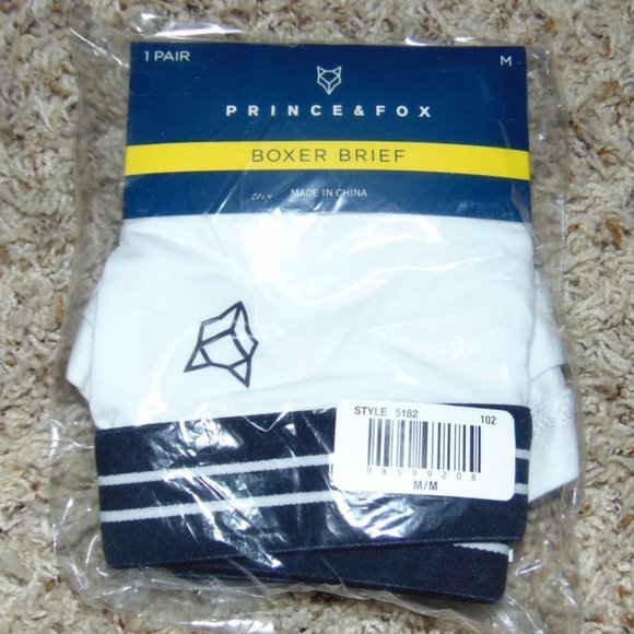 Mens Boxer Briefs Underwear Prince & Fox by Aeropostale 2 Pair Small White Gray - Picture 6 of 7